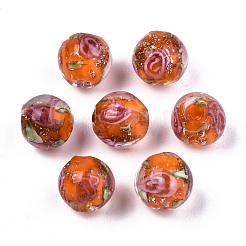 Handmade Gold Sand Lampwork Beads&nbsp;LAMP-S194-001G