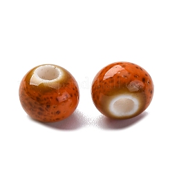 手作りの陶器ビーズ  ラウンド  チョコレート  6~7x5~6mm  穴：2mm&nbsp;PORC-D300-A41