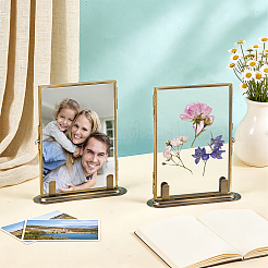 2Pcs Rectangle Brass Picture Photo Frame&nbsp;AJEW-WA0005-04A