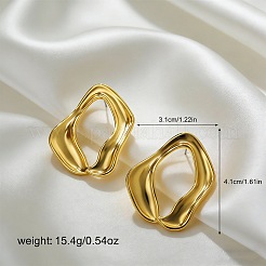 女性用合金スタッドピアス  ゴールドカラー  ナゲット  41x31mm&nbsp;WGF92C7-03