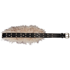 Imitation Leather Rabbit Hair Belt&nbsp;AJEW-WH20019-57B