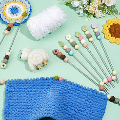 10Pcs 10 Styles Silicone Bead with Stainless Steel Knitting Needles&nbsp;AJEW-PH01709