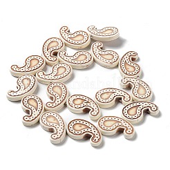 合成ターコイズ染色ビーズ連売り  ティアドロップ  アンティークホワイト  27~28x19~22x4.4~4.8mm  穴：1.4mm  約18個/連  15.67~15.94''（39.8~40.5センチメートル）&nbsp;G-A218-01A