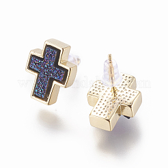 Brass Stud Earrings&nbsp;EJEW-J098-H
