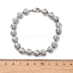 304ステンレススチールリンクチェーンブレスレット女性男性用  ステンレス鋼色  9-1/8インチ（23cm）&nbsp;BJEW-R018-13P
