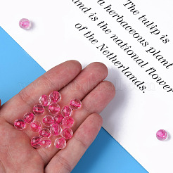 透明なアクリルビーズ  ラウンド  多面カット  濃いピンク  8mm  穴：1.6mm  約1810個/500g&nbsp;MACR-S373-133-T05