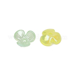 不透明なアクリルビーズ  花  ABカラーメッキ  ミックスカラー  9.5x10x3mm  穴：1.5mm  約6250個/500g&nbsp;OACR-C022-06