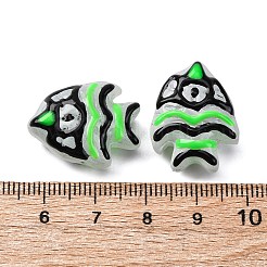 手作りランプワークビーズ  魚  ライム  18x22.5x10.5mm  穴：1.2mm&nbsp;LAMP-S068-06K