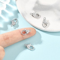シェグレース 真鍮製ロブスタークラスプ  カドミウムフリーと鉛フリー＆ニッケルフリー  プラチナ  13x7x5mm  穴：1.5mm&nbsp;XGRQ58035-765P