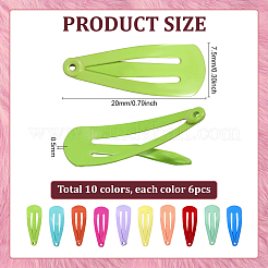 60Pcs 10 Colors Baking Paint Iron Doll Snap Hair Clips&nbsp;PHAR-PH0001-20