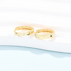 女性用スターリングシルバーテクスチャフープピアス925個  ゴールドカラー  12.5x2mm&nbsp;EJEW-K317-05G