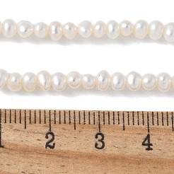 天然養殖淡水パールビーズ連売り  ポテト  グレード5a+  フローラルホワイト  3~3.5mm  穴：0.7mm  約104~129個/連  13.31~15.24''（33.8~38.7センチメートル）&nbsp;PEAR-I007-07K-05