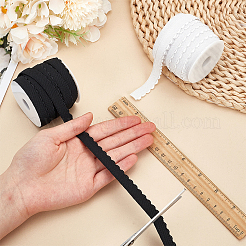 20ヤード 2色 波型エッジのフラットポリエステル弾性コード  服装アクセサリー  ミックスカラー  12mm  10ヤード/カラー&nbsp;OCOR-FG0002-39