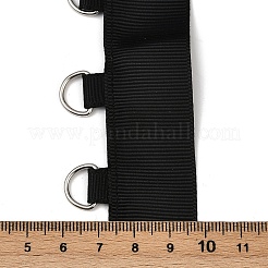 鉄製のDリング付きポリエステルリボン  洋服アクセサリー  ブラック  1-1/2インチ（37mm）  約5.00ヤード（4.57m）/セット&nbsp;OCOR-XCP0002-78