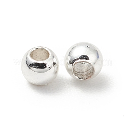ラックメッキ真鍮製ビーズ  カドミウムフリー＆鉛フリー  ラウンド  銀  2x2.3mm  穴：0.8mm&nbsp;KK-WH0034-02J-S