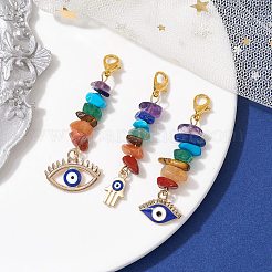 3Pcs 3 Styles Chakra Jewelry Alloy Enamel Pendant Decorations&nbsp;HJEW-JM01683