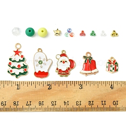 DIY Christmas Alloy Enamel & Acrylic & Glass Beads Bracelets Jewelry Making Kits&nbsp;DIY-FS0007-03
