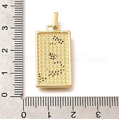 Brass Micro Pave Cubic Zirconia Pendents&nbsp;KK-R212-01G