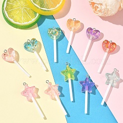 11Pcs Resin Pendants&nbsp;RESI-YW0005-45