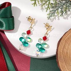 304 Stainless Steel with Glass Stud Dangle Earring&nbsp;EJEW-TA00530