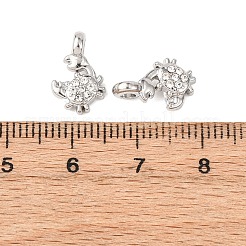 合金ラインストーンチャーム  カニ  プラチナ  13x8.5x5mm  穴：2mm&nbsp;LS-FIND-C076-03P