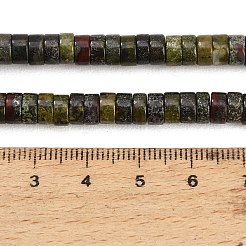 天然石ドラゴンブラッドビーズ連売り  ディスク  ヒシビーズ  6~6.5x3~3.5mm  穴：0.8mm  約128個/連  15.35''（39センチメートル）&nbsp;G-M420-A23-01