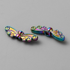 合金ビーズ  ウイング  虹色  6.5x21.5x4mm  穴：1.6mm&nbsp;FIND-CJC0018-41RC