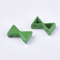 スプレー塗装合金マルチ連リンク  タイル弾性ブレスレット作り用  蝶結び  シーグリーン  8x13x4mm  穴：1mm&nbsp;PALLOY-T068-14-35