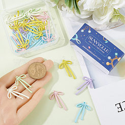 30 個ラックメッキ合金ペンダント  スプレーペイントのちょう結びチャーム  カドミウムフリー＆ニッケルフリー＆鉛フリー  ミックスカラー  32.5x20x3mm  穴：1.5mm&nbsp;FIND-SC0011-56