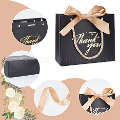 Rectangle Paper Wrapping Handle Bags with Ribbon&nbsp;CARB-WH0001-07C