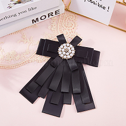 Bowknot Tie Polyester Rhinestone Brooches&nbsp;JEWB-WH20006-12