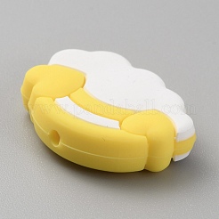 Cloud & Rainbow Food Grade Eco-Friendly Silicone Beads&nbsp;LS-SIL-WH0014-33B