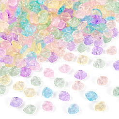 透明プラスチックビーズ285個  シェル形状  ミックスカラー  10x12.5x4mm  穴：1.5mm&nbsp;KY-TA0001-54
