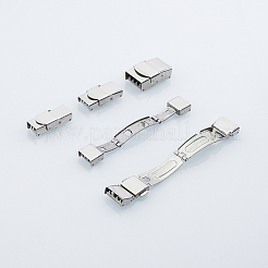 長方形 304 ステンレススチール製時計バンド留め金  ステンレス鋼色  25~42x11~17x6~8mm  穴：2~3x8~14mm  10セット /箱&nbsp;STAS-UN0009-57P