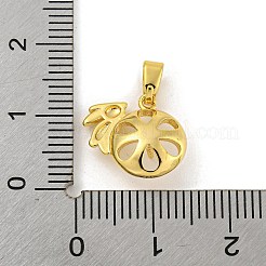 耐久性のあるメッキ真鍮ペンダントベイル  片穴パーツ用  兎  18KGP本金メッキ  12.5x13.5x4.5mm  穴：4.5x2.5mm  ピン：1mm&nbsp;KK-O008-02A-G