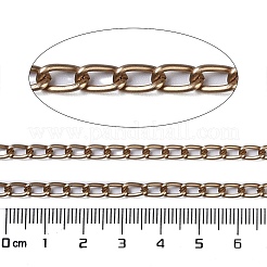 アルミカーブチェーン  溶接されていない  スプールで  アンティークブロンズ  7x4x1mm  約524.93フィート（160m）/ロール&nbsp;CHA-C003-02AB