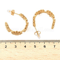 304ステンレススチールスタッドピアス  花  ゴールドカラー  23.5x10mm&nbsp;EJEW-B141-02G