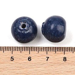 フルーツシリーズの不透明樹脂ビーズ  模造食品  ミッドナイトブルー  ブルーベリー  13.5x15.5mm  穴：2.5mm&nbsp;RE-CBAC4C7-11D