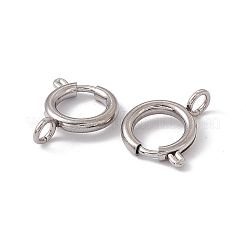 変色しない201ステンレススチールスプリングリング留め具  ステンレス鋼色  12x2.5mm  穴：3mm&nbsp;STAS-J401-LD022-12