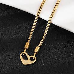 Mother's Day 304 Stainless Steel Mom Heart Pendant Necklaces for Women&nbsp;NJEW-Z079-01G