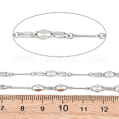 304ステンレススチールツイストリンクバーチェーン  ハンダ付け  スプールで  ステンレス鋼色  7x4x0.2mmと7x4x0.2mm&nbsp;CHS-H117-15P