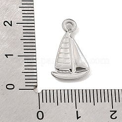 304ステンレスペンダント  ヨットのチャーム  ステンレス鋼色  18.5x11x2mm  穴：2mm&nbsp;SA-CBA0563-07P