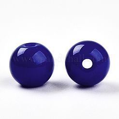 不透明色のガラスシードビーズ  ラウンド  ミディアムブルー  8x7.5mm  穴：1.6mm  約681個/ポンド&nbsp;SEED-Z004-P8MM-02