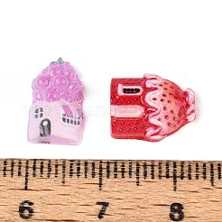 果物と野菜をテーマにした不透明樹脂のカボション  混合図形  ミックスカラー  11~12x7.5~11x4~6mm&nbsp;CRES-T025-26