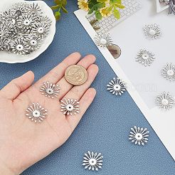 マルチペタル316サージカルステンレススチールビーズキャップ  花  ステンレス鋼色  24x24x3mm  穴：2mm  50個/箱&nbsp;STAS-UN0046-81