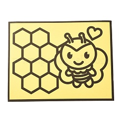 長方形のスポットカラーステッカー  漫画パズルレーザーステッカーおもちゃ  子供のための魔法のステッカーカラフルな創造的なステッカー  ミツバチの模様  18x14x0.04cm&nbsp;DIY-A009-11E
