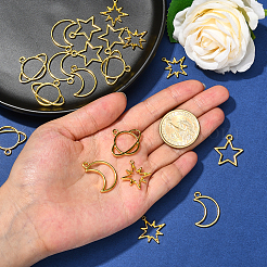 20Pcs 4 Style Alloy Open Back Bezel Pendants&nbsp;PALLOY-CJ0002-11