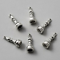 合金のチベット風チャーム  3d チェス駒チャーム  アンティークシルバー  司教  21x8mm  穴：1.5mm&nbsp;FIND-CJC0004-29AS-01