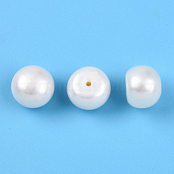 グレード3a 天然養殖淡水真珠ビーズ  片穴  半円形ビーズ  乳白色  8~8.5x5.5~6mm  穴：1mm&nbsp;PEAR-N018-3A-8085A