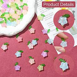 60Pcs 6 Colors Glass Pendants&nbsp;PALLOY-CJ00062